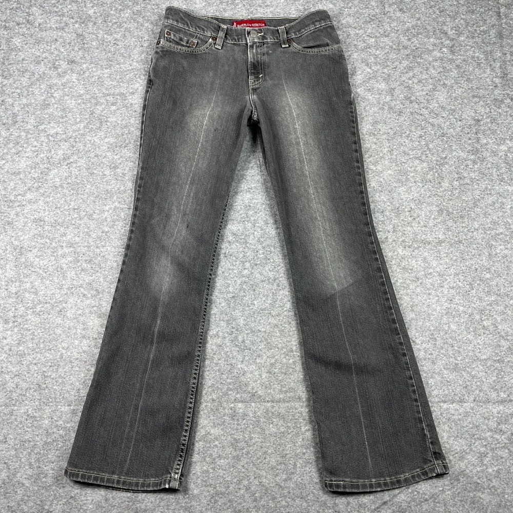 Vintage Levis Jeans Womens 7 M Black 518 Superlow Boot Cut Stretch Made In USA